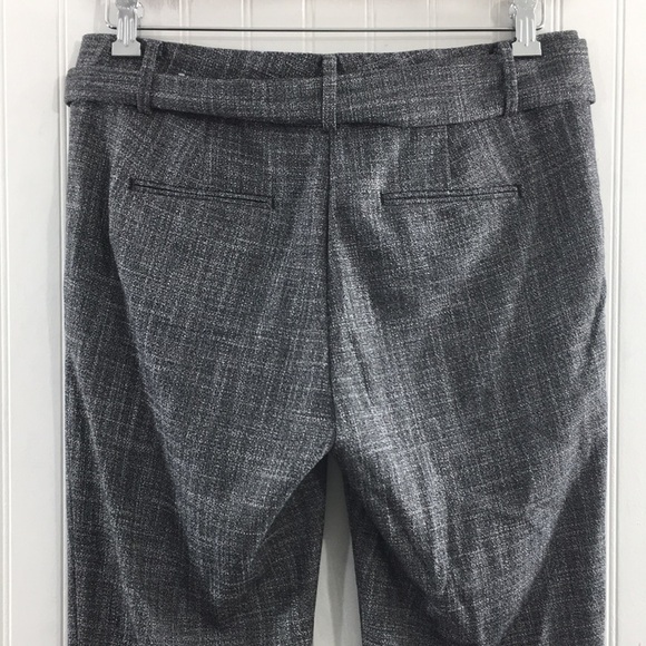 Ann Taylor Gray Trousers Pants Womens 4 Flat Front‎ Belted Slim Tie Belt - Picture 4 of 9